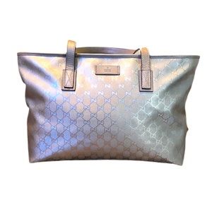 Gucci Silver GG Monogram Tote